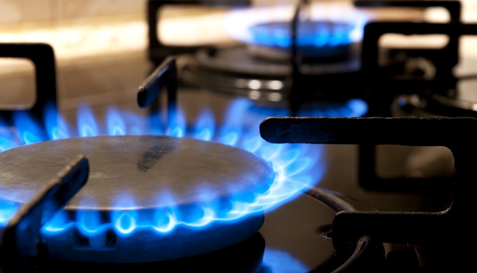 Gas stove. Closeup